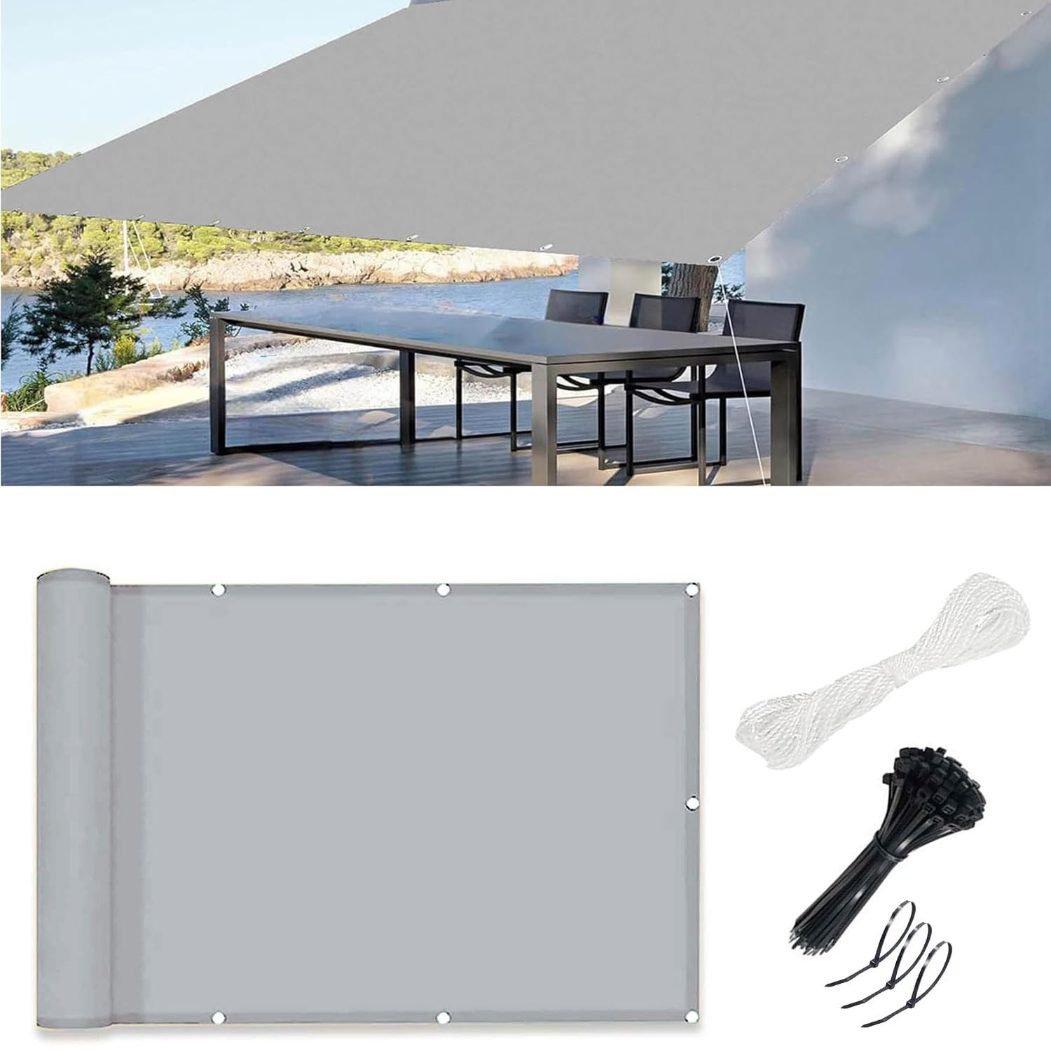 Sonnensegel Wasserdicht Rechteckig mit Ösen 2x2.5M,Segeltuch Sonnensegel Aufrollbar,Sonnenschutz Wasserdicht Windschutzsonnensegel UV Schutz 99% für Balkon Terrasse Garten