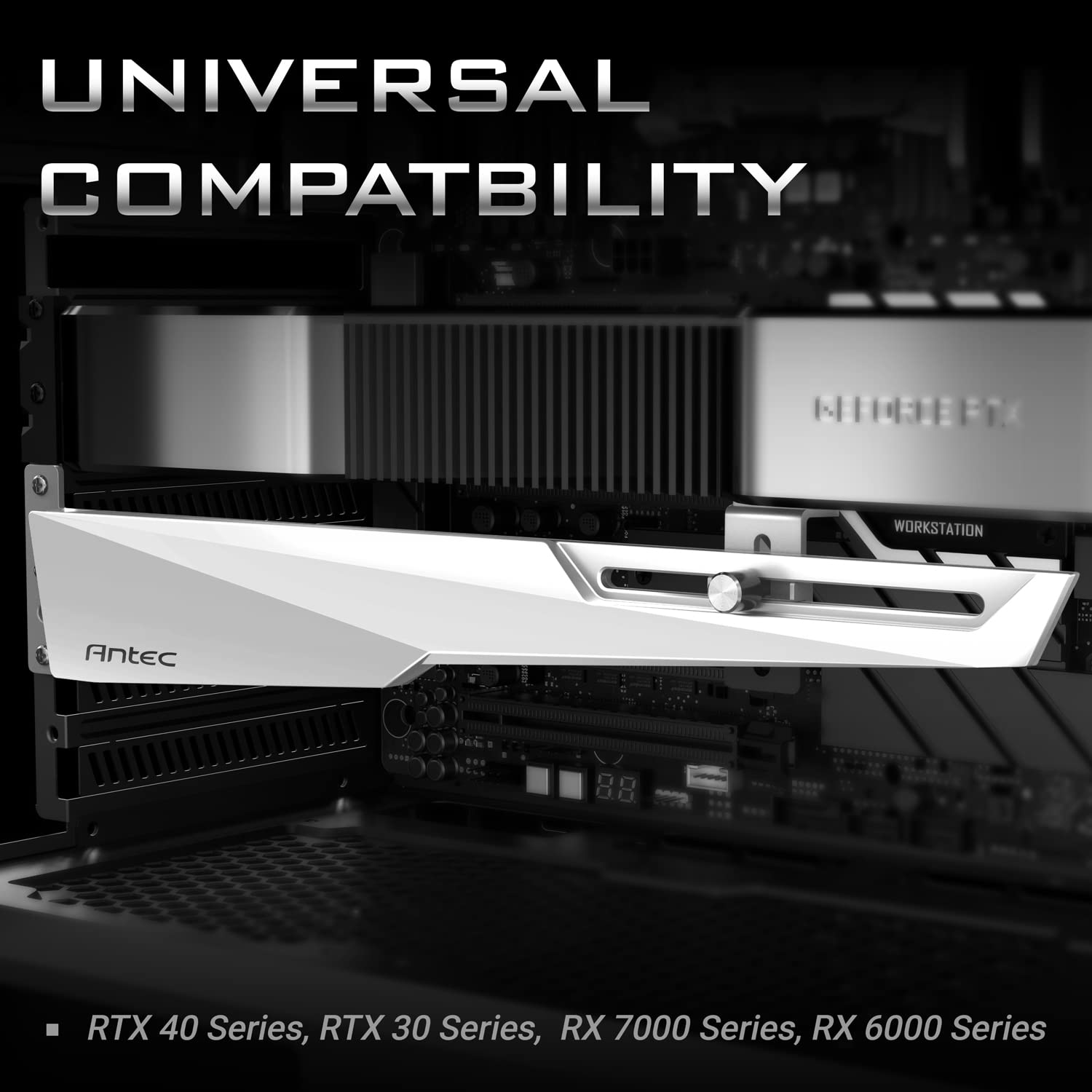 Supporto GPU Antec Dagger White ARGB - Montaggio Orizzontale Schede Video, Regolabile, Senza Utensili - Foto 11