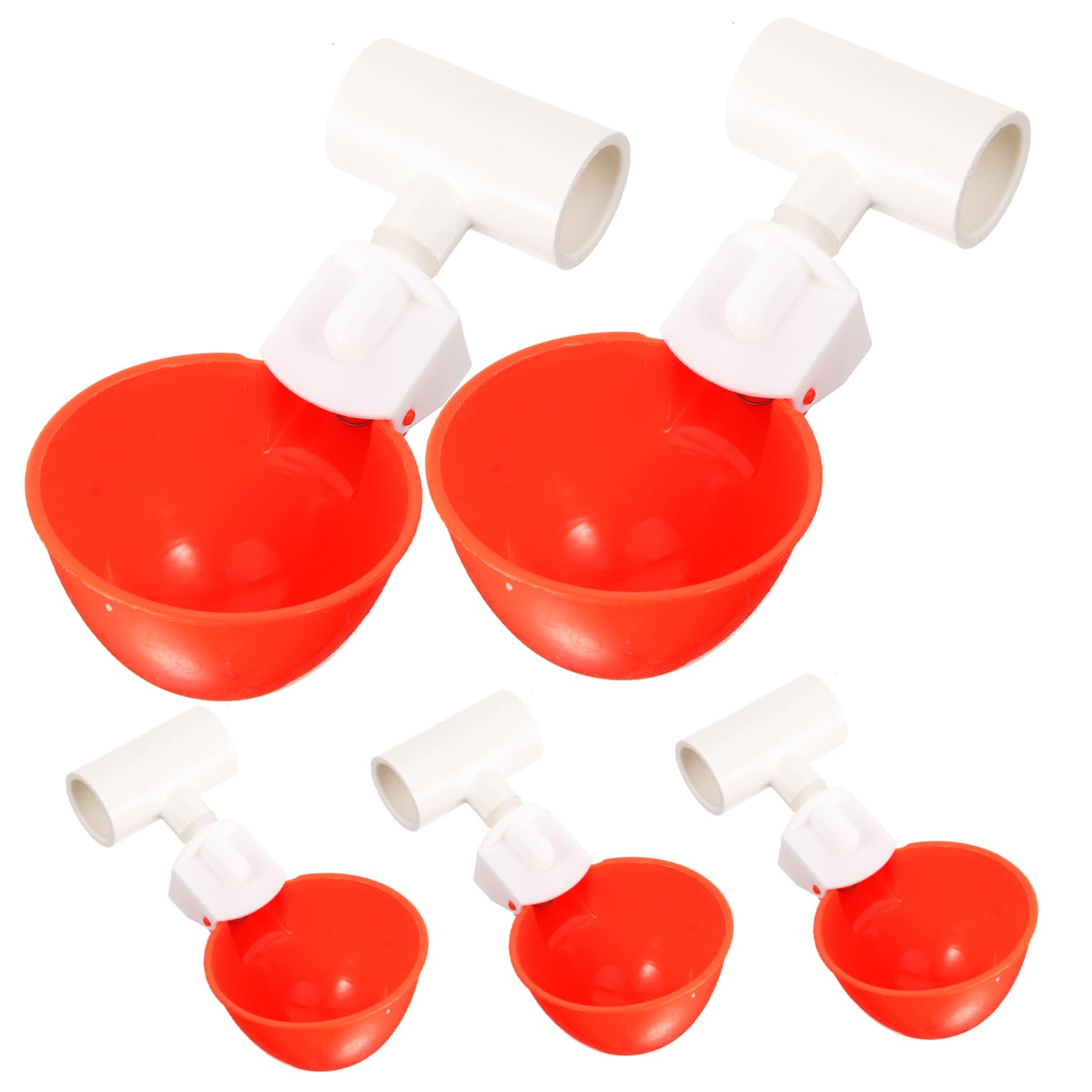 Happyyami 5Sets Automatic Chicken Water Cups Durable Poultry Drinking Bowls Easy to Carry for Chickens Parrots Doves Continuous Hydration for Birds