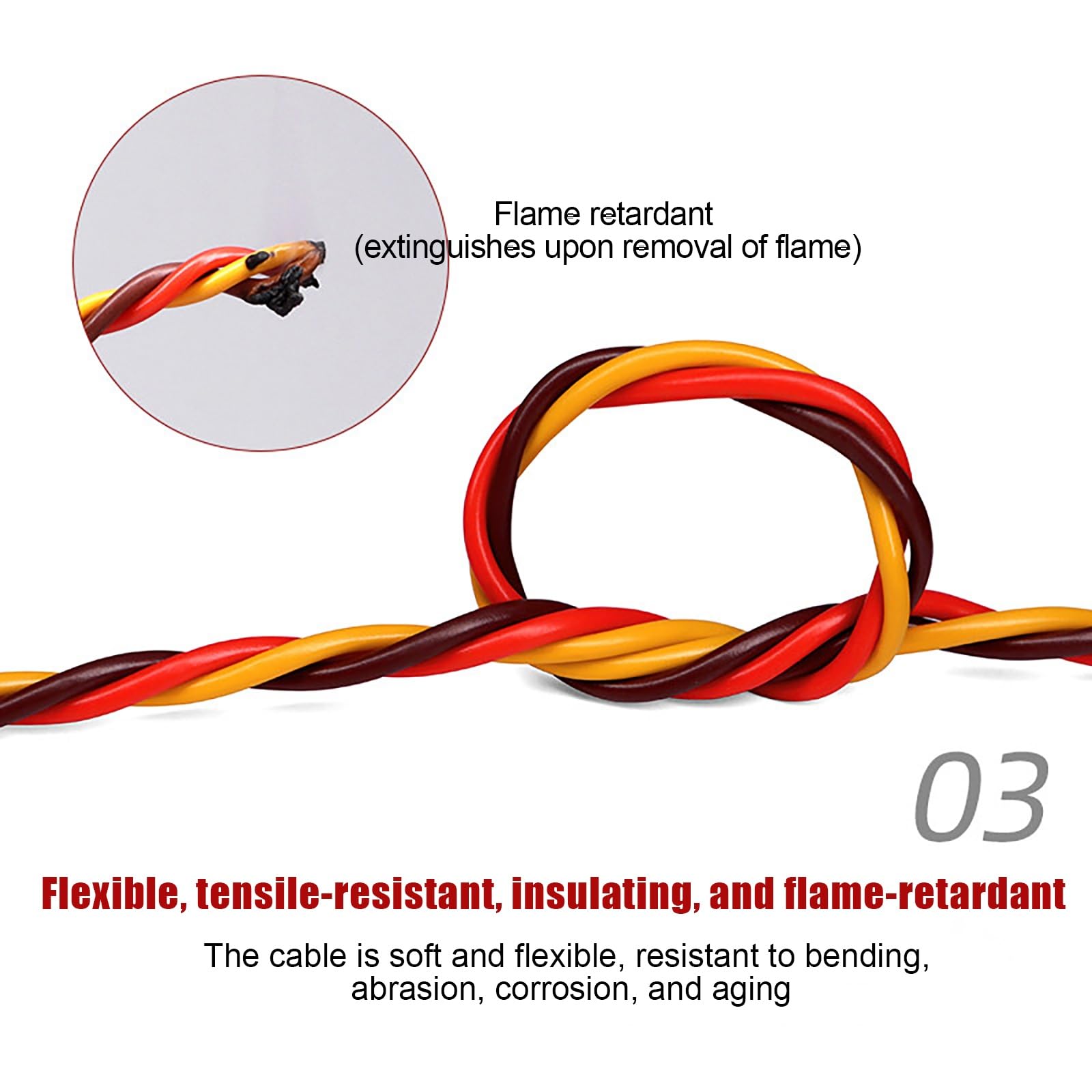 RC Servo Verlängerungskabel 26AWG 22AWG Verdrilltes Signalkabel Verzinntes Kupfer Silikonisolierung Flexibel Für Modellflugzeuge Autos Boote(Black-red-white(22AWG),300FT)