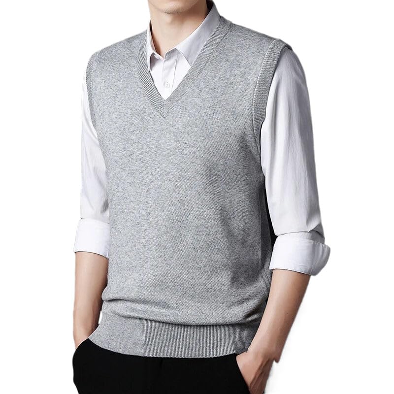 ORDOBO Chaleco De Punto Hombre - Chaleco De Suéter De Color Sólido Para Hombre, Chaleco Clásico De Moda, Cálido, Tallas S A 4Xl, Chaleco De Negocios Para Oficina, Sin Mangas, Ropa Suave Y Ajust