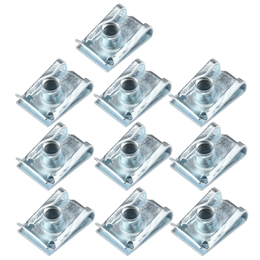 Mobestech Set Di 10 Pezzi Di U Clip Per e Bici - Dadi M5 in Argento - Con Scatola - Graffette Filettate Per Fissaggio e Sicuro Di Pannelli Di Rivestimento e