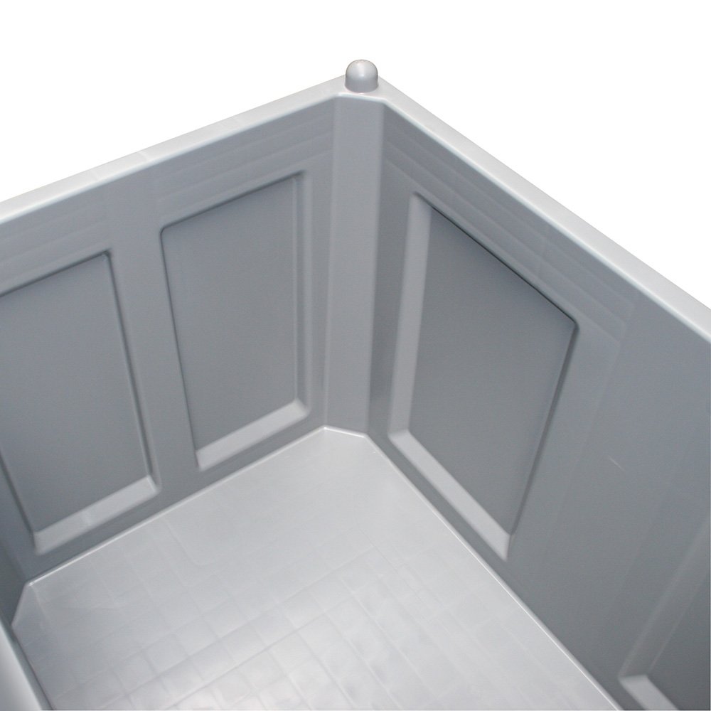 BRB Palettenbox, 4 Lenkrollen, LxBxH 1200x800x1000 mm, Boden/Wände geschlossen (blau)