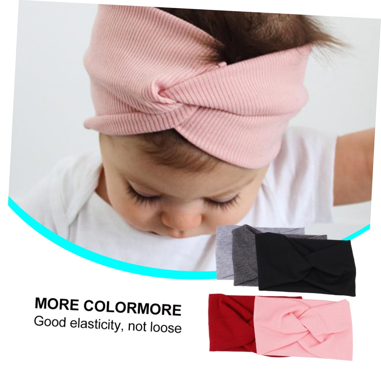 FRCOLOR 15 fasce per capelli in nylon per bambine e bambine, con nodi, accessori per capelli per bambini