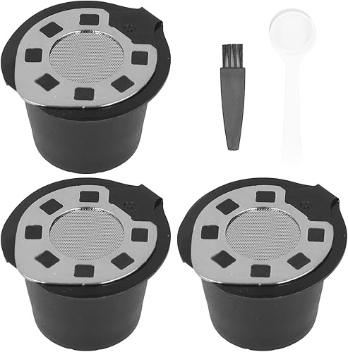 Pilipane Cápsulas de café reutilizables para café, cápsulas de café recargables con cepillo para cuchara, filtros de café en cápsulas de taza, taza