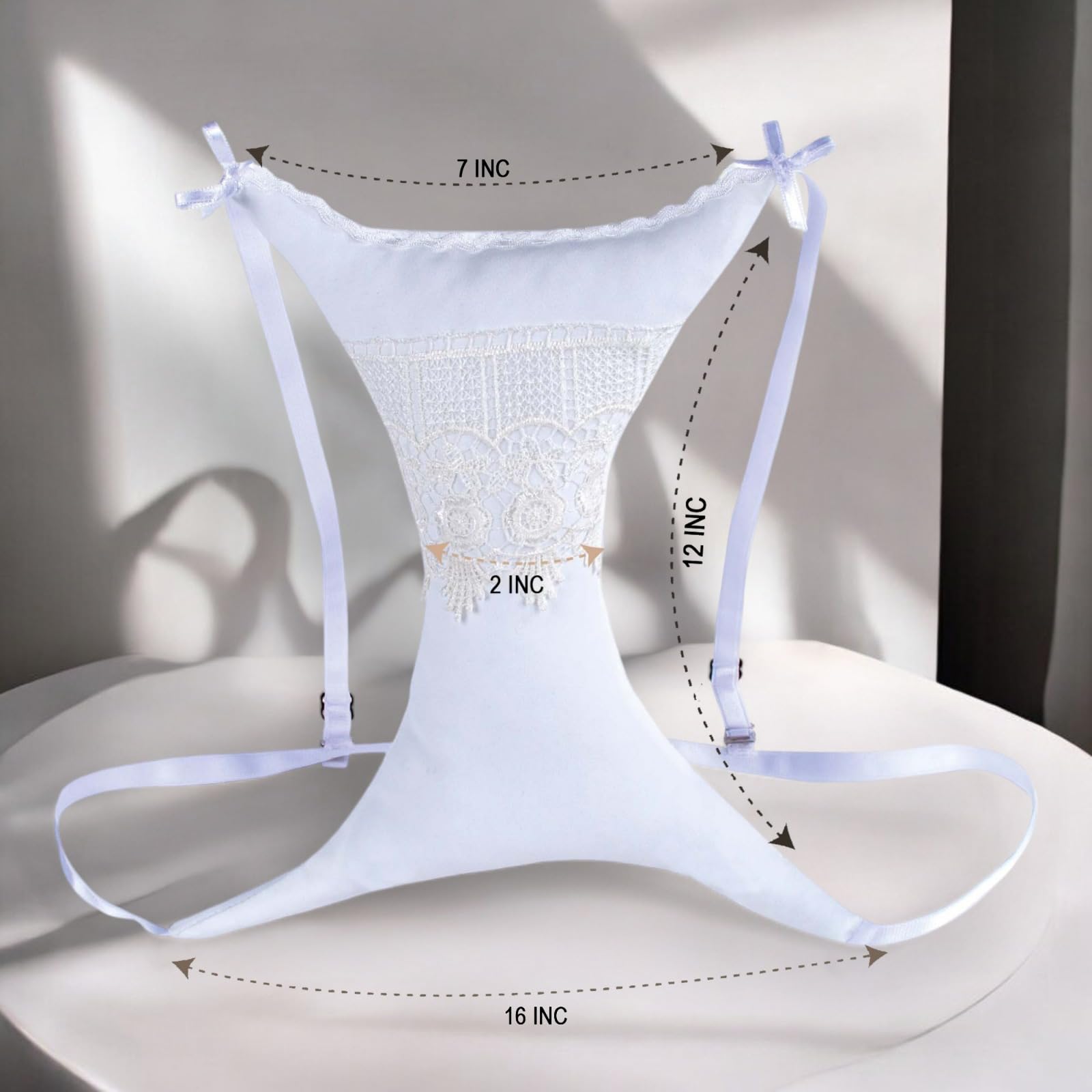 XORIA Breast Pillow – Soft 100% Cotton, Breast Pillow for Side Sleepers, Anti-Wrinkle Chest Support, Adjustable Strap, Breathable Fabric, Gift-Ready Red Box (White)