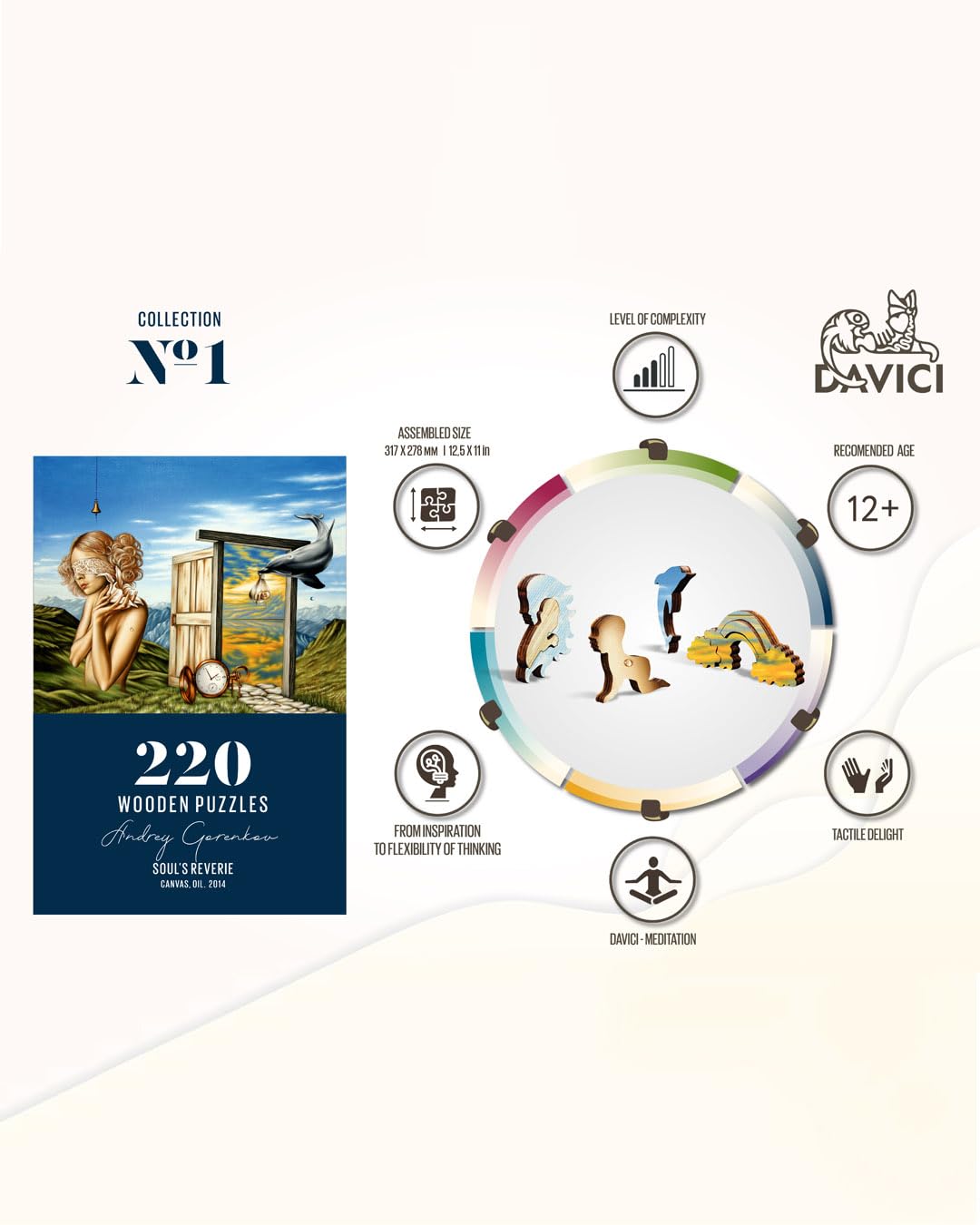 Puzzle In Legno DAVICI Peace On Earth - 700 Pezzi Con Forme Uniche, Decorativo E Regalo