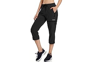 Ksmien Moisture Wicking Capri Pants for Women