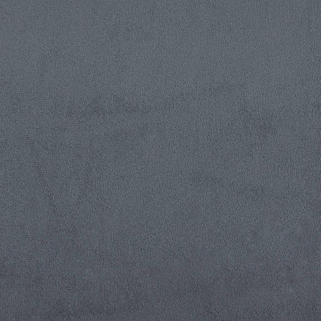 Sofá modular con reposapiés y cojín de terciopelo, color gris oscuro, 200 x 100 x 64 cm, marco de metal, sofá esquinero, sofá con asiento otomano y elemento de asiento para salón