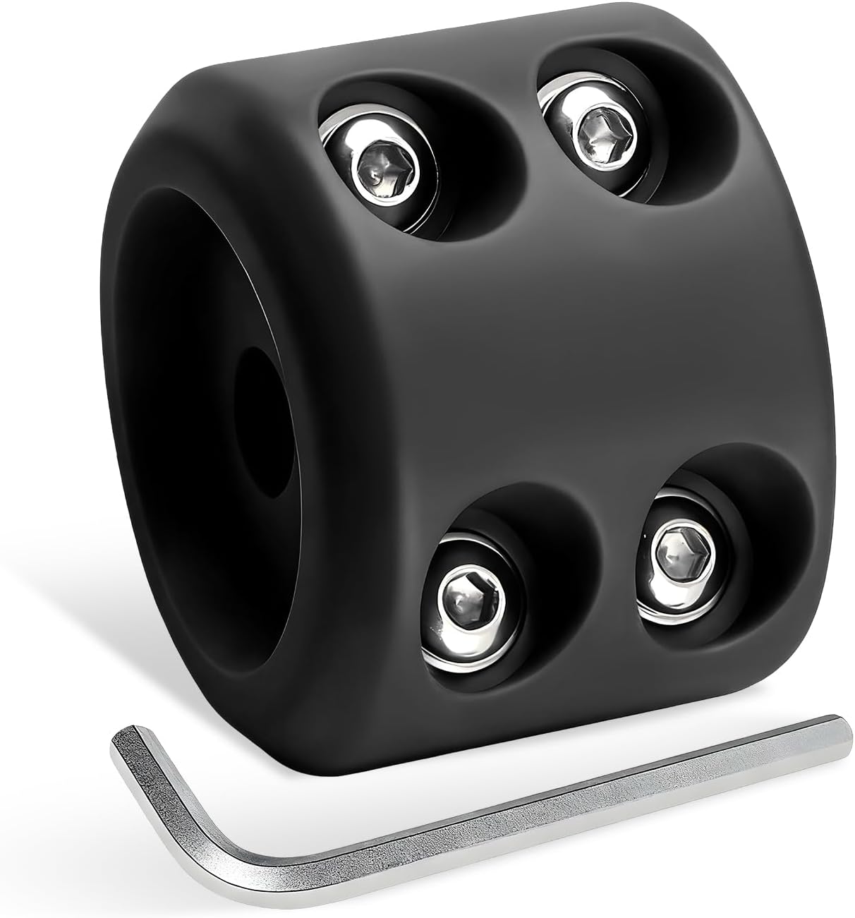 Sun Walker Winch Cable Hook Stopper, Rubber Winch Cable Saver with Hex Wrench for Synthetic Rope & Wire, Rope Line Stopper to Prevent Pulling Bounce and Abrasion for ATV UTV Winches (Black)