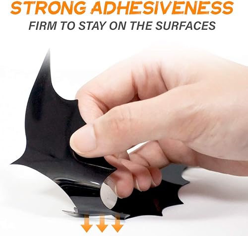 Miniatura 7 de 96 piezas de murciélagos 3D de Halloween 2023 actualizados, 5 tamaños diferentes para decoración de Halloween, suministros de fiesta de bricolaje,