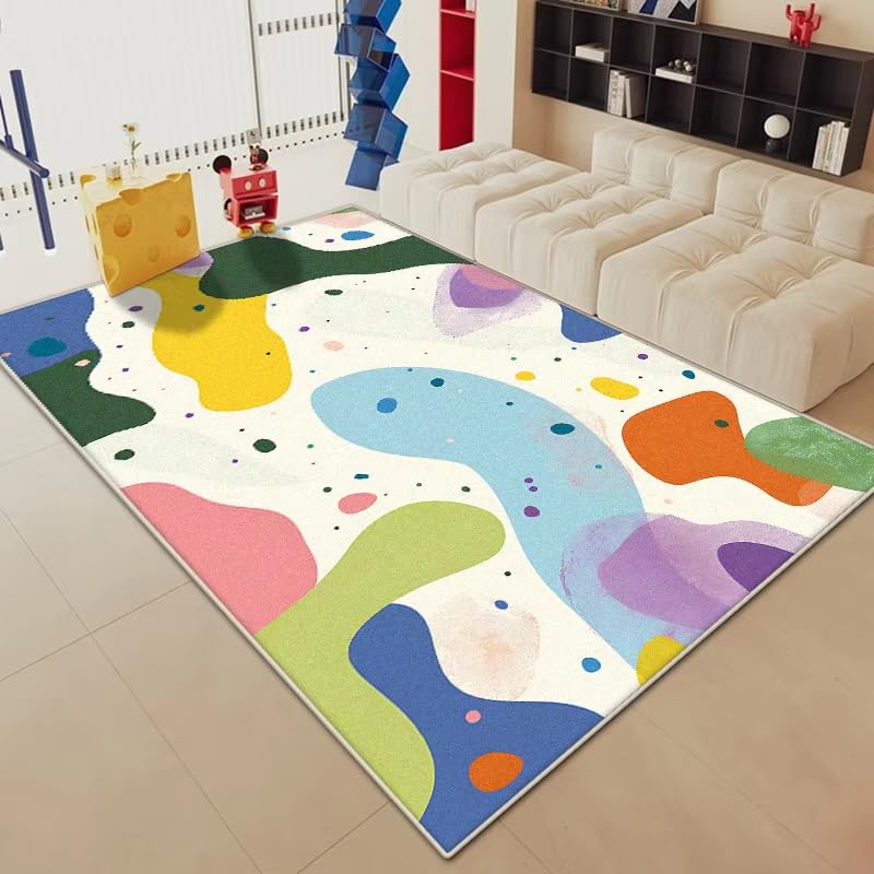 Tapis Abstrait Antidérapant et Moelleux : Le Confort Sécurisé pour Bébé