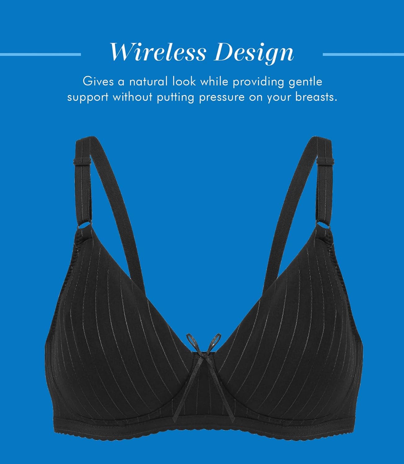 Bestform 5006248 Striped Wireless Cotton Bra with Lightly-Lined Cups - Image 4