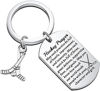 UJIMS Ice Hockey Keychain Hockey Player Gift Hockey Team Keychain Inspiration Gifts for Field Hockey Players Hockey Lover