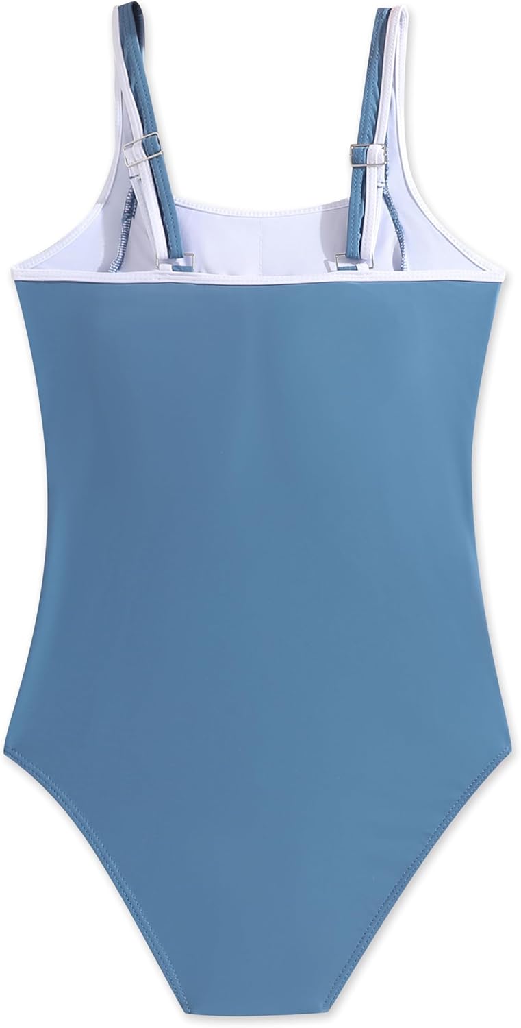 Girls One Piece Swimsuit with Adjustable Straps, Padded, Sun Protection & Quick Dry Bathing Suit 9-18Y - Image 7