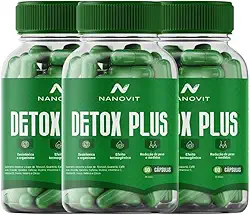 Kit 3 Nanovit Detox Plus Suplemento Termogênico 60 Cápsulas
