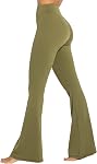 Sunzel Womens Flare Leggings No Front Seam Flare Yoga Pants with Tummy Control Crossover High Waist - 28" / 30" / 32" / 34"