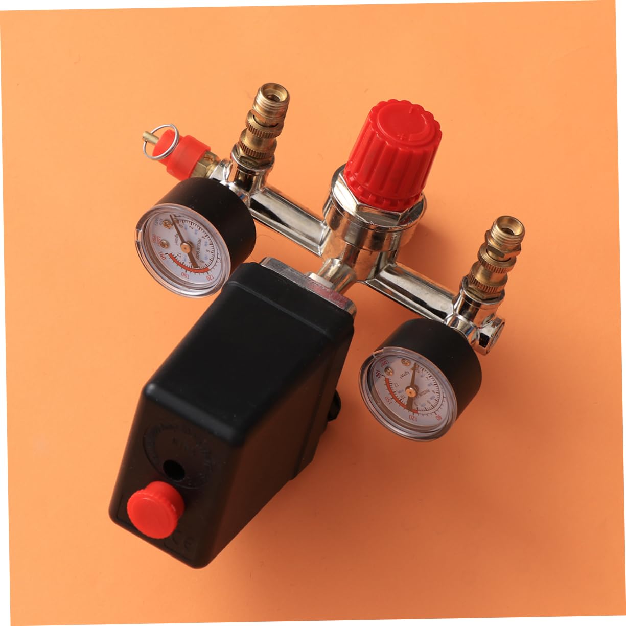 Pressostato Compressore Aria 16a 1, 25 Mpa con Manometro | Regolatore di Pressione in Metallo, Installazione Semplice, Risparmio Energetico, per Compressore Aria