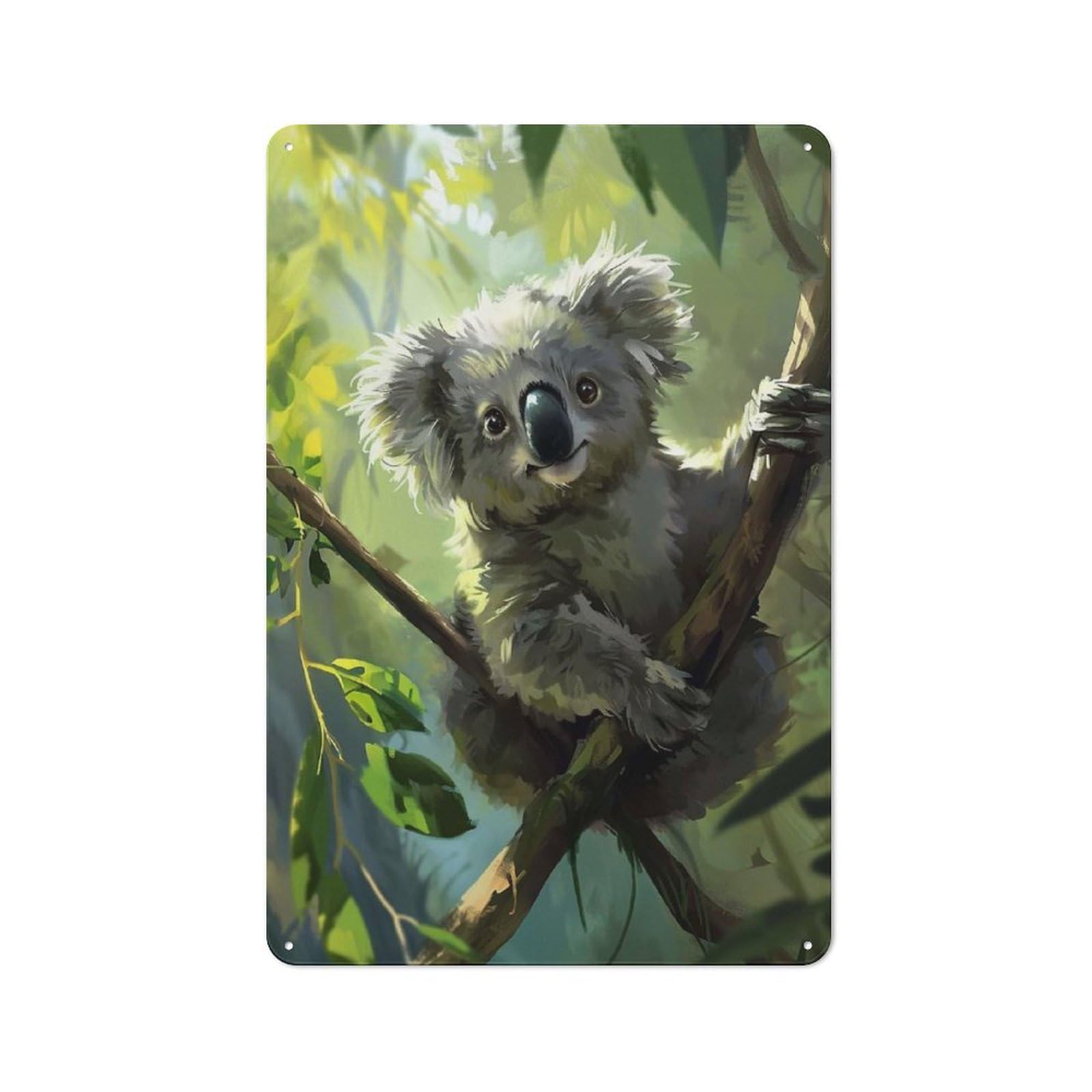 Junmoney Style-13 For Hobby Room Or Studio, Koala 8 Rustic Tin Wall Plaque 30X20cm, For Vintage Wall Decor Fans, For Metal Sign Collectors