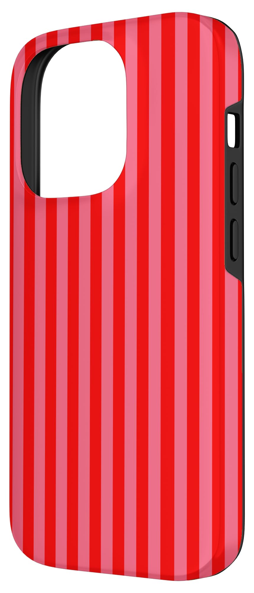 Retro Pink and Red Stripes Geometric Vertical Lines Pattern Case for iPhone 14 Pro - Image 2