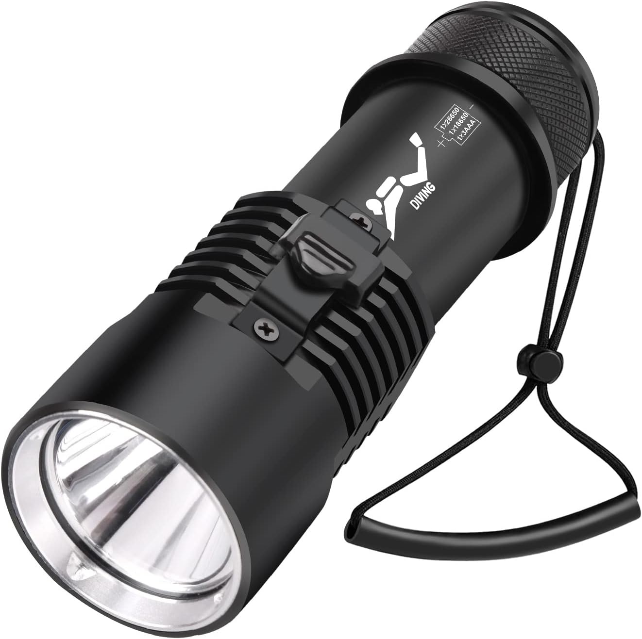 Dive Light 2000 Lumen Flashlights, IP68 Waterproof Diving Flashlight with 4 Modes, Rechargeable Underwater LED Flashlight for Fishing, Boat Light, Scuba Diver Gifts