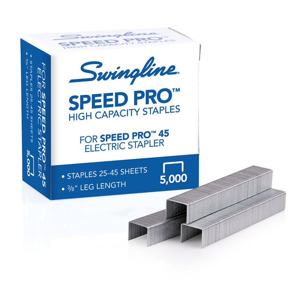 Staples, Heavy Duty, 3/8" Length, 25-45 Sheet Capacity, 210/Strip, 5000/Box, 1 Pack, Speed Pro (35465)