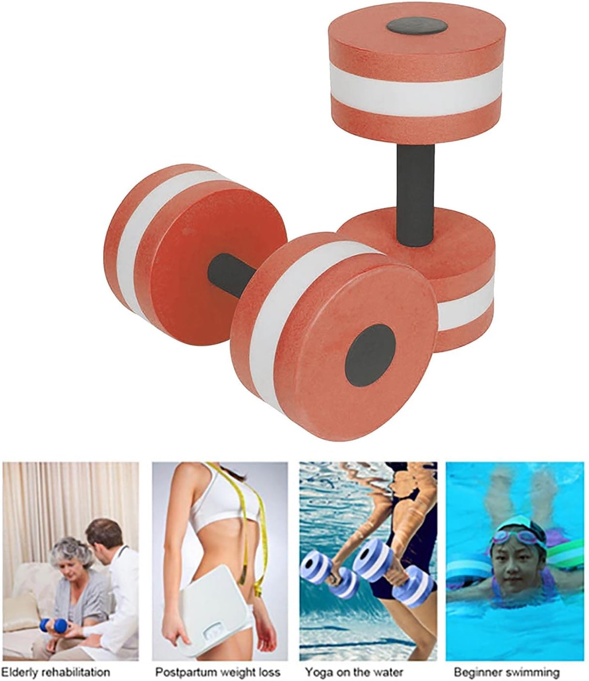 Aquatic Dumbbell Set, 2PCS Water Dumbells Pool Resistance Water Fitness Equipment Foam Dumbbell Water Aerobics Fitness Equipment for Weight Loss