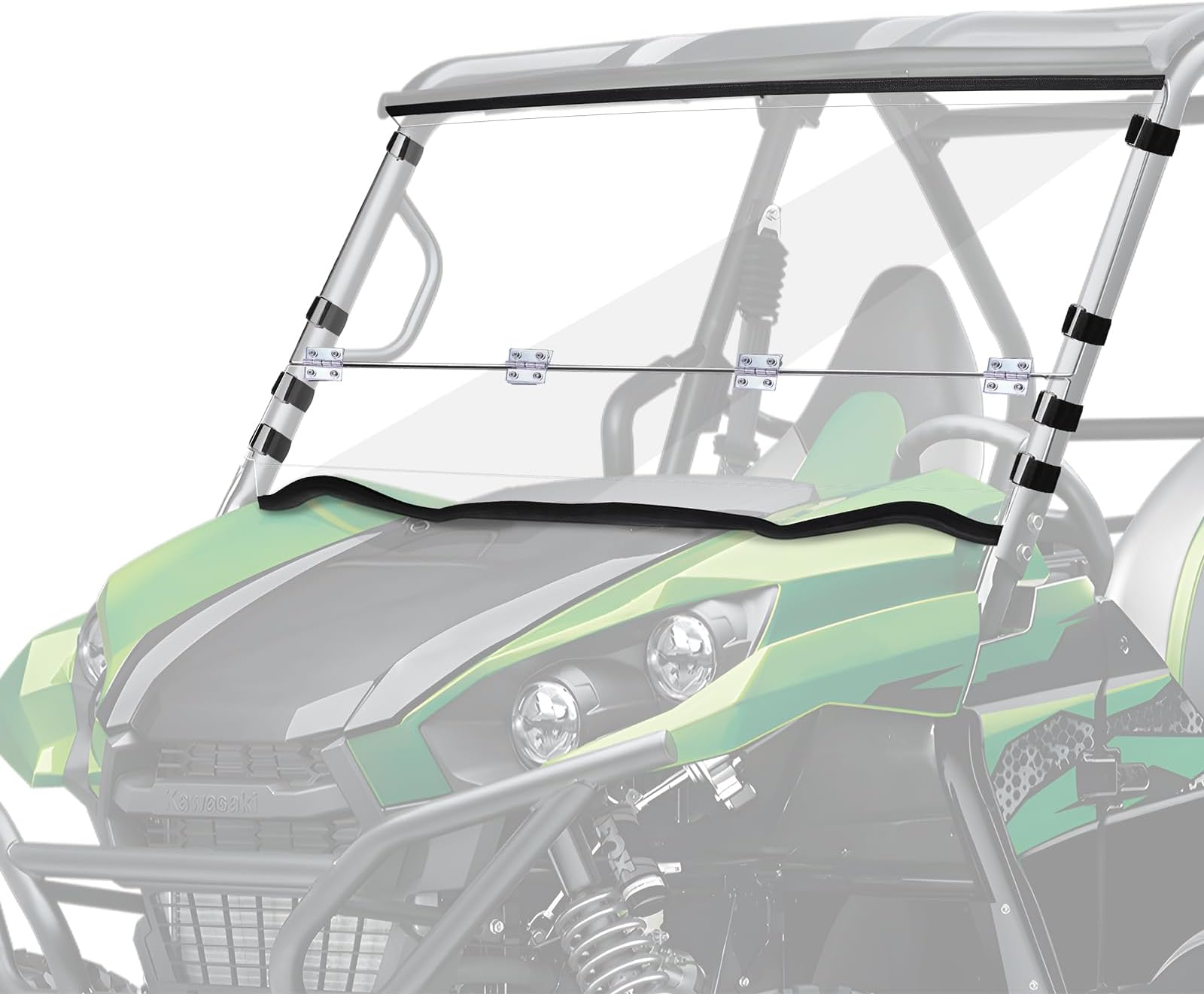 StarknightMT Teryx Flip Windshield - Scratch-resisatant Teryx Front Windshield Compatible with Kawasaki Teryx 2/4 Seaters 2016-2024 Accessories Clear Full Window Hard PC