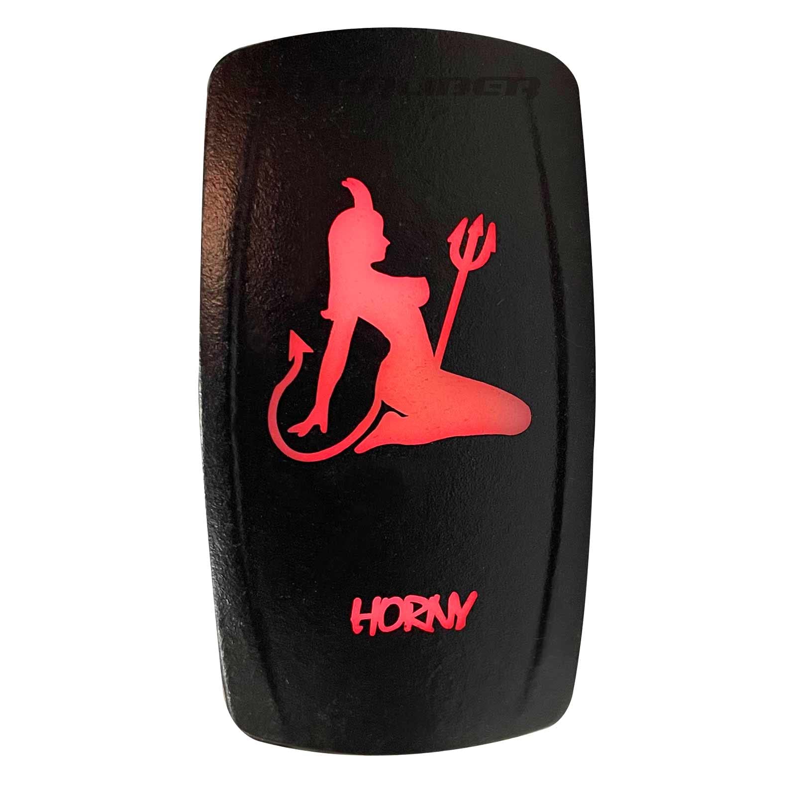 Rocker Switch Momentary/Off LED Backlit -Horny- UTV, Auto, Boat 20A 12V (Red)