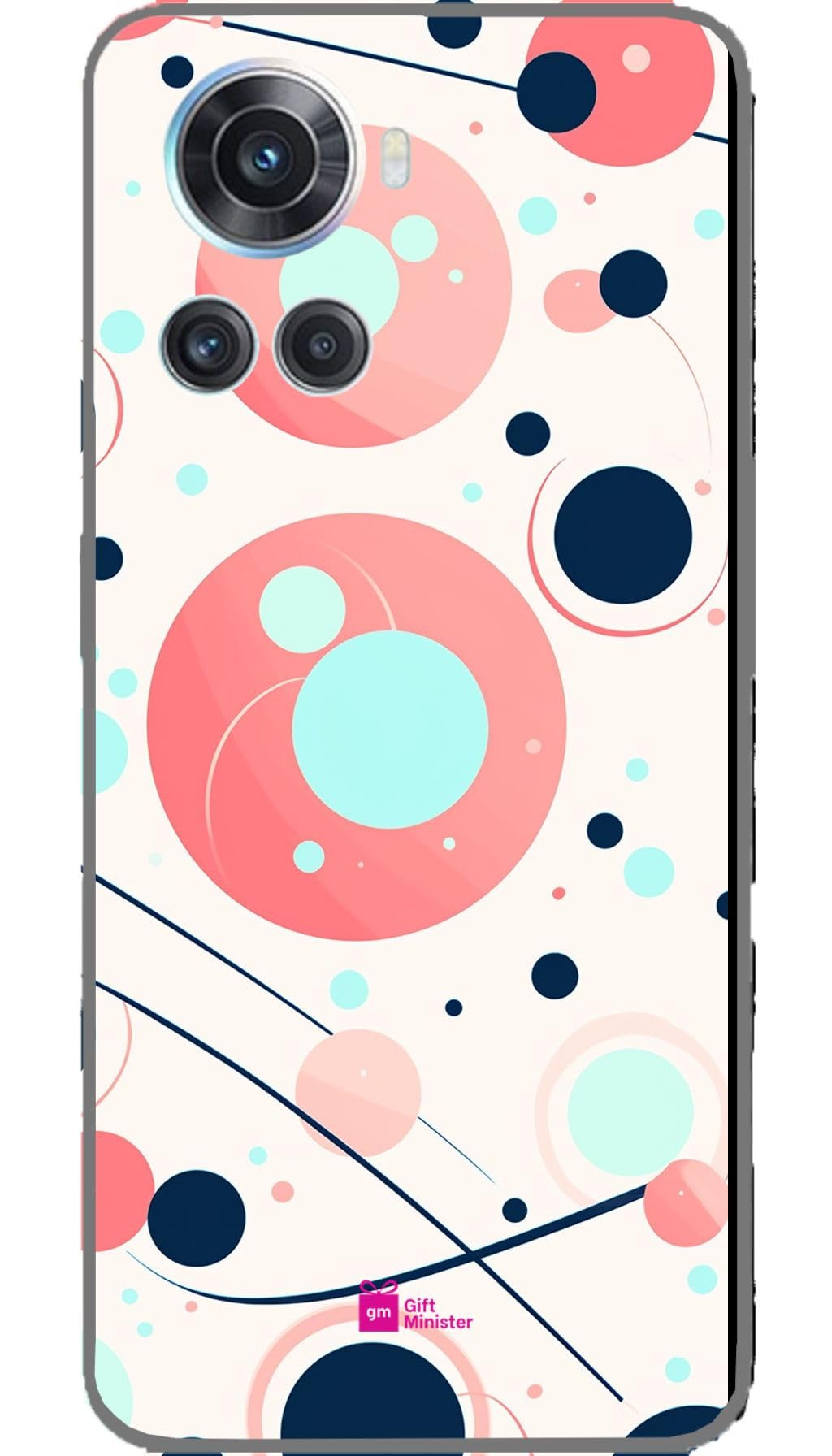 Silicone Designer Cover for One Plus 10 R Slate Graynone - Atom Molecules Geometrical Minimalistic Linear Natural Handpainted Brushstroke Stylish Acrylic Dustproof Anti-Slip 1Pcs 1696I