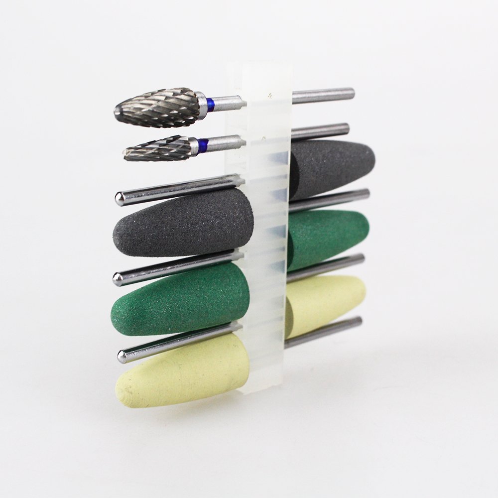 Airgoesin 6pcs Hp Silicone Rubber Polishing Burs + 2 Tungsten Steel Polishers Acrylic Grinding Polishing 3/32" (2.35mm) Shank Shaft