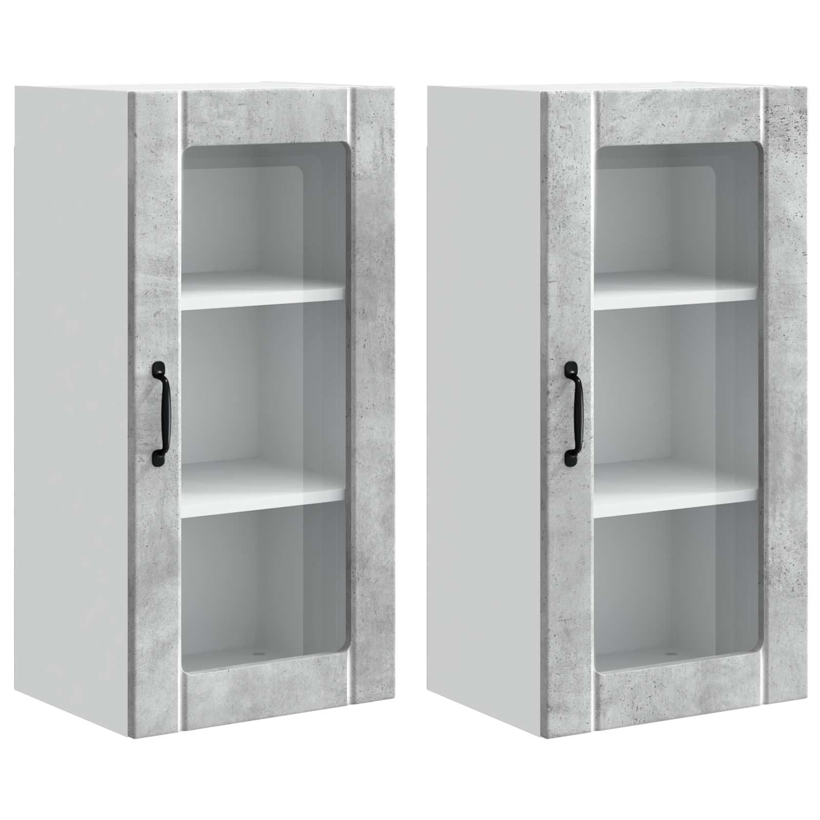 Armoire murale cuisine béton gris rangement vaisselle suspendu
