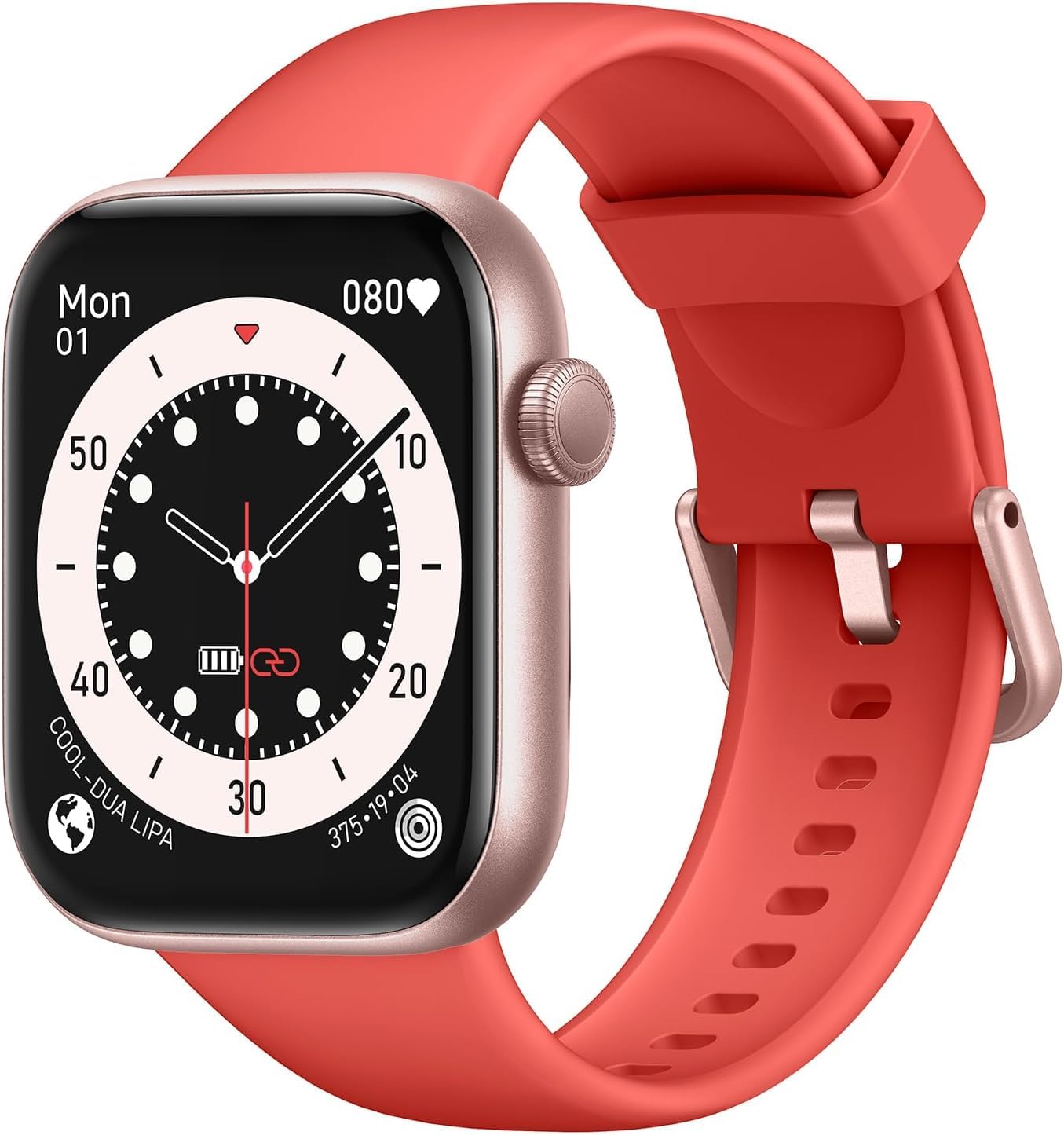 Smartwatch Damen Herren, 1,85" HD Touch Fitnessuhr mit Telefonfunktion, 140+Sportmodi Smart Watch Fitness Tracker mit Pulsmesser Schlafmonitor Schrittzähler, IP68 Wasserdicht Sportuhr für iOS Orange