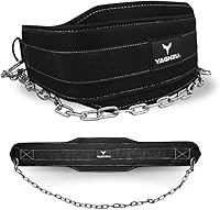 YAGHZU Dip Belt with Chain - Heavy-Duty Weighted Pull Up Belt for Dips, Squats, Pullups & Gym Workouts (Black)