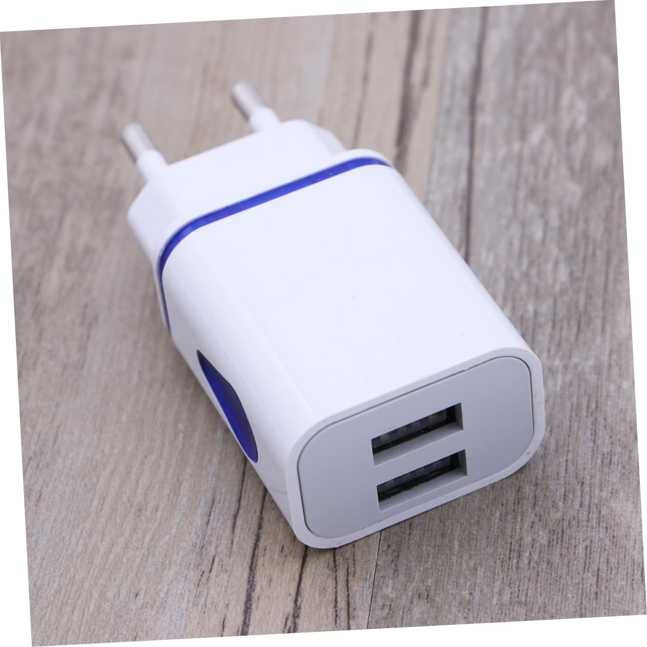 OSALADI 3pezzi Caricatore Forma Di Goccia Con Luce Led e Due Porte Usb Adattatore Da Parete Per Smartphone Blu Per Viaggi e Uso Quotidiano