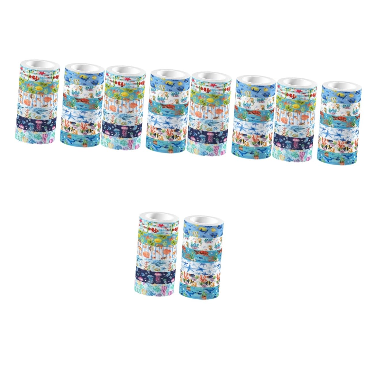 HOMSFOU Lot De 5 Autocollants Pour Journal Intime Fournitures Pour Adultes Scrapbooking Journal Intime Kit De Bricolage Thème Pastel Mer Océan Autocollants Bleus