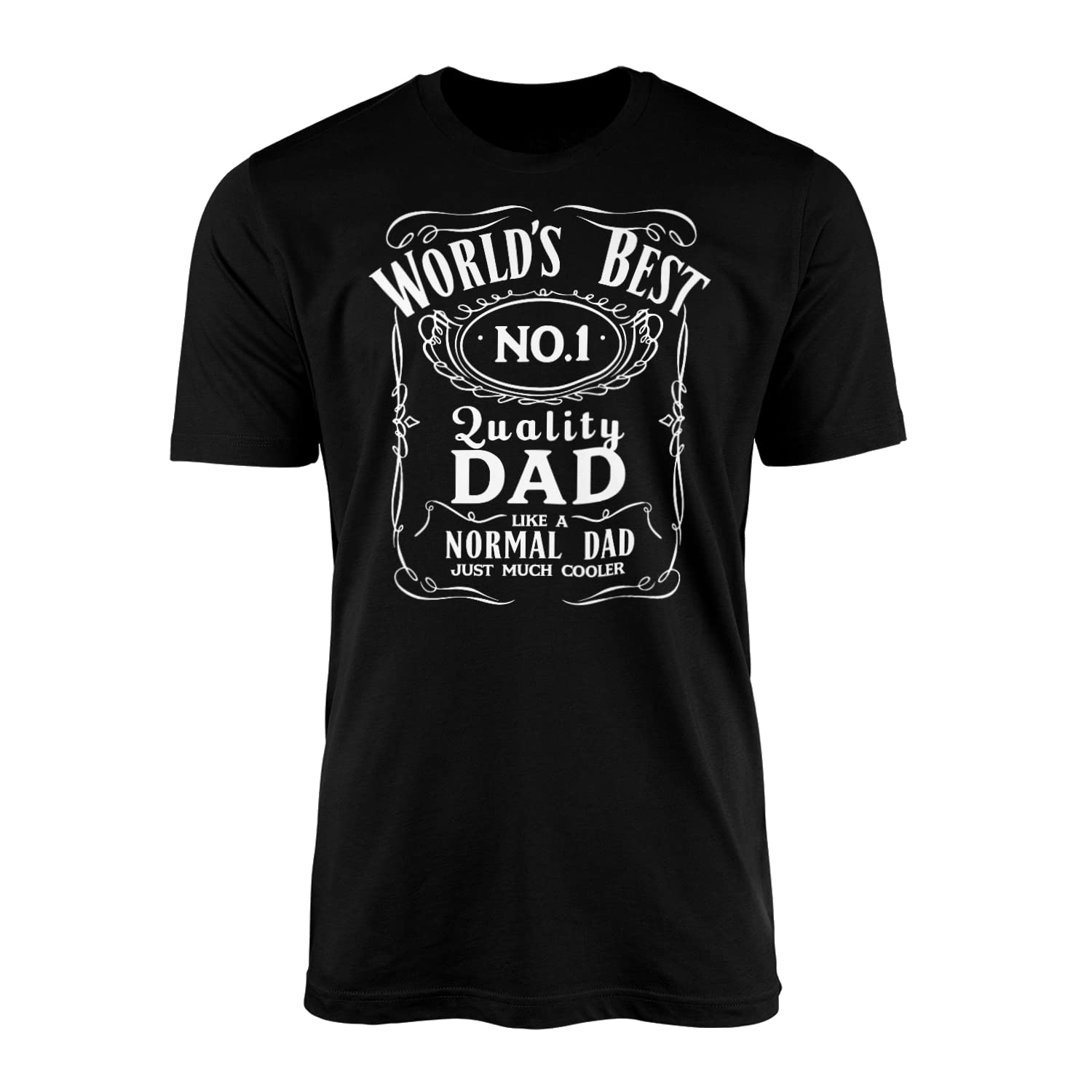 Smartypants Men's Black Worlds Best No.1 Dad Inspi T-Shirt - Novelty Beverage Drink Parody Father's Day Birthday Daddy Father Cool Style Adults Top Tee Shirt Gift Presents (, 2XL)