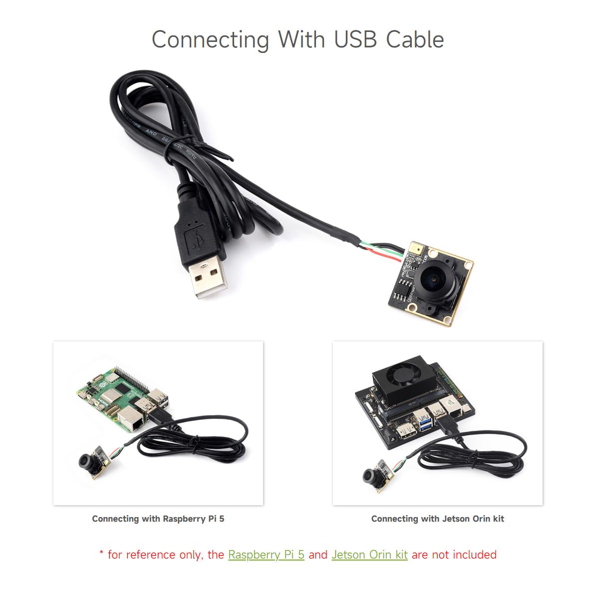 Waveshare IMX335 5MP USB Camera (B), Compatible with Raspberry Pi 5 and Jetson Orin Kit, 2K Video Recording, Better Sensitivity in Low-Light Condition, Fixed-Focus Wide Dynamic Range