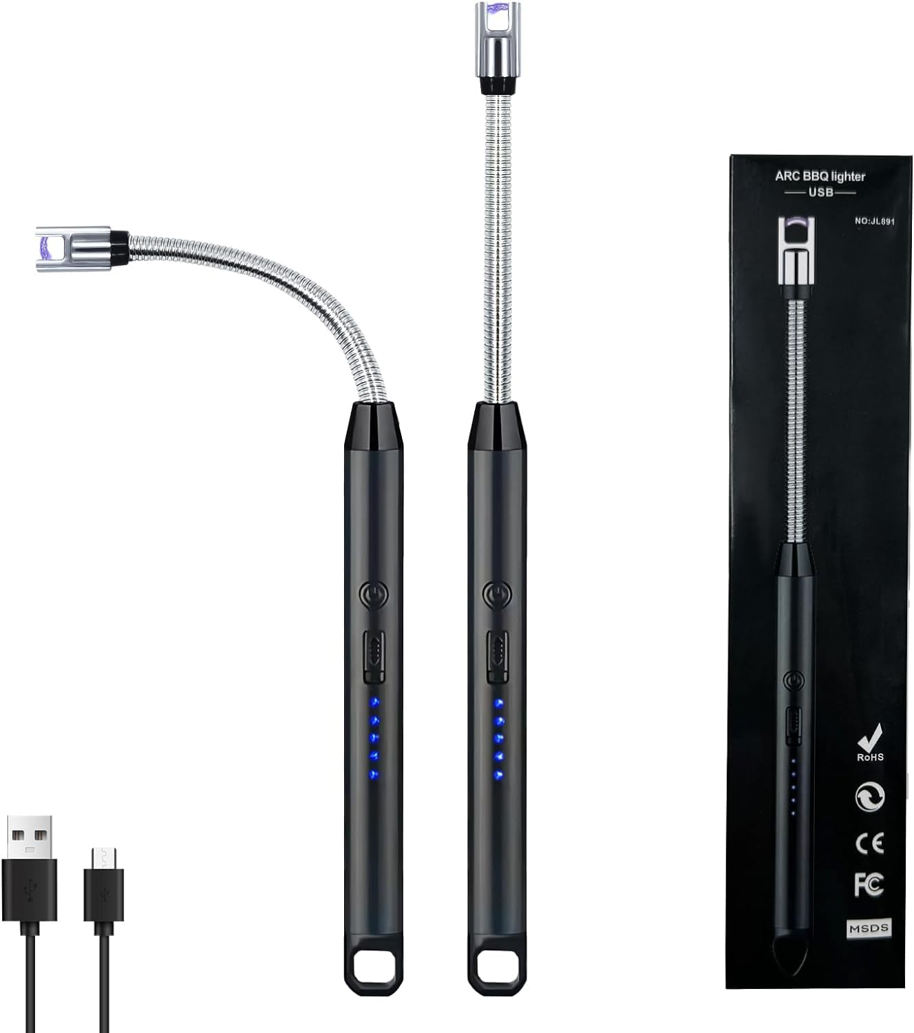 ASHASHA Electric Lighter for Candles - USB Rechargeable Electric Gas Lighter Home Use Candle Lighter Plasma Flameless Windproof 360° Flexible Neck Arc Lighter for Kitchen Camping (2) (B0DHD7GNH6) Amazon Price History, Amazon Price Tracker