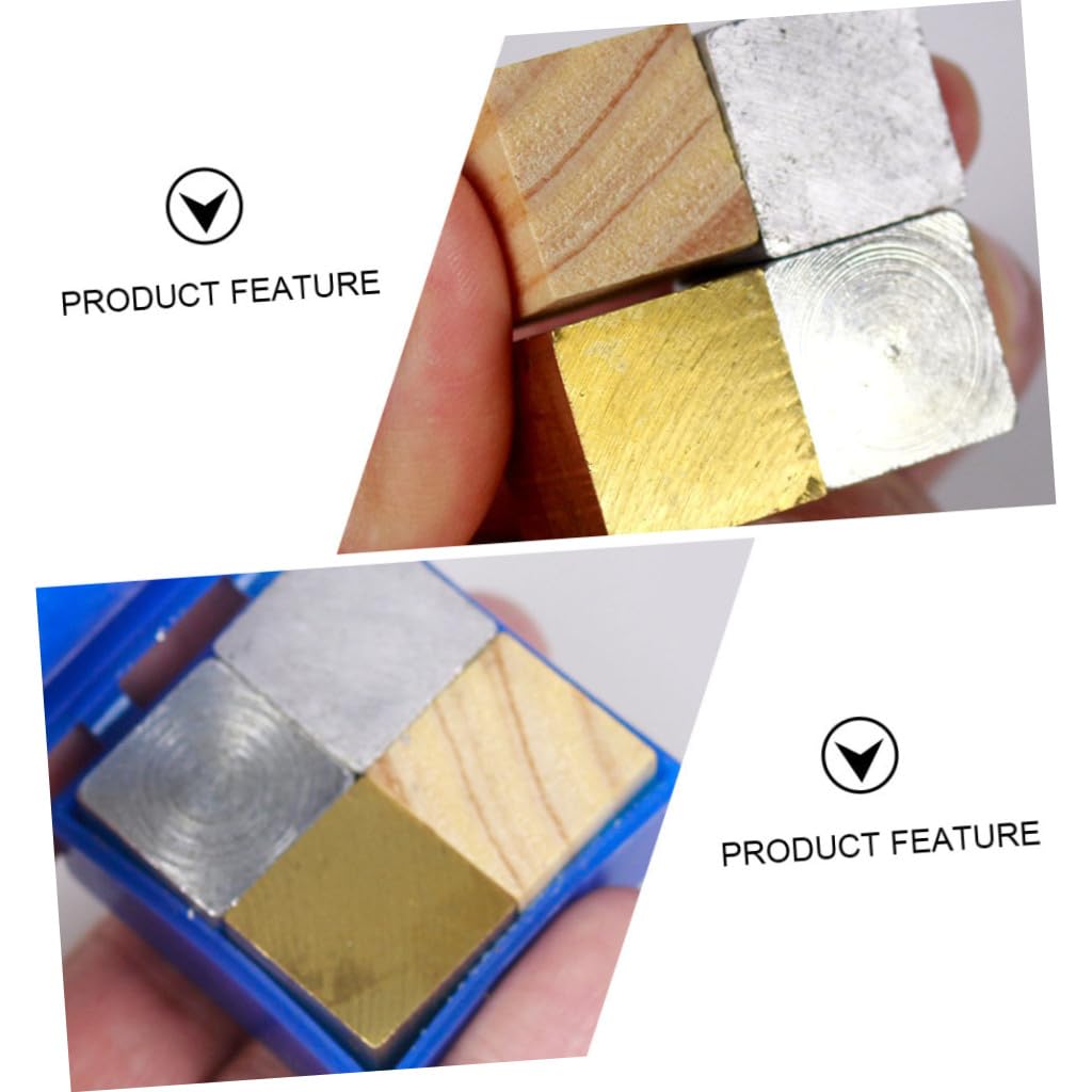 Bloques de Densidad de Cobre y Madera, Conjunto de 4 Prismas para Estudios de Física y Química en Secundaria