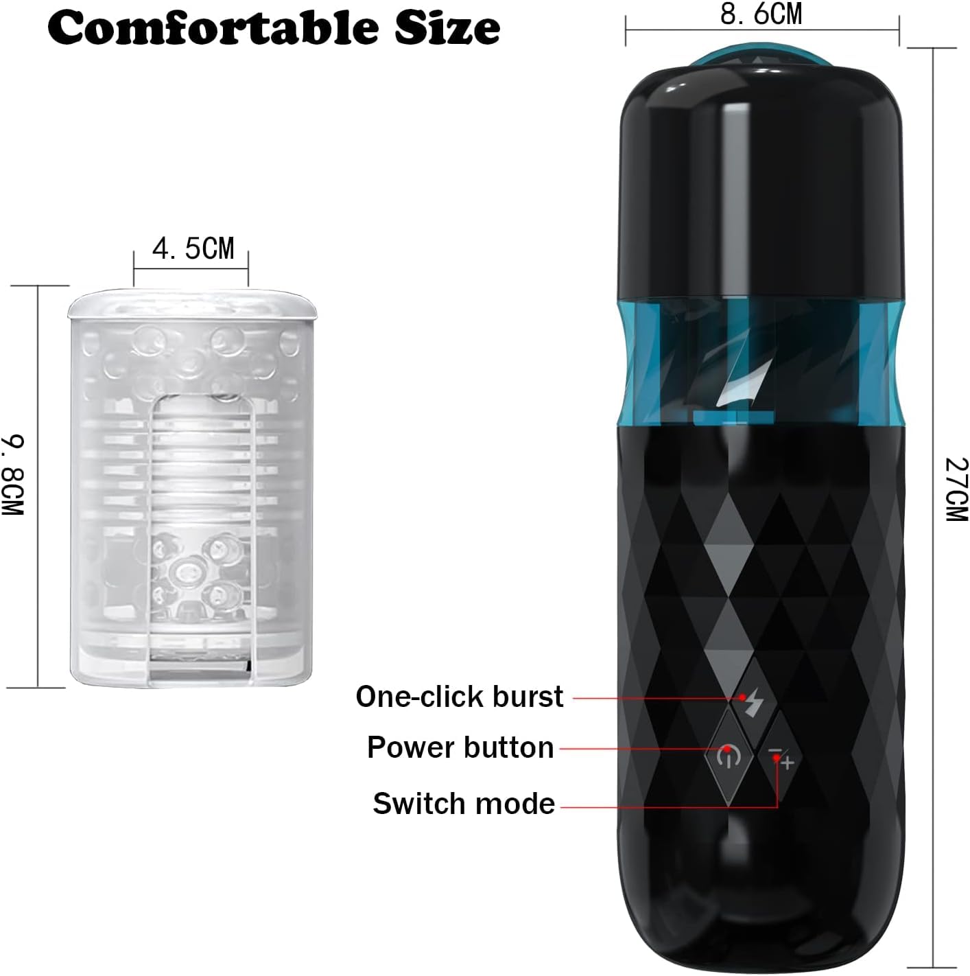 Masturbatore elettrico da uomo, giocattolo erotico da uomo, 7 modalità di stimolazione e rotazione, design ultra silenzioso e a mani libere, masturbatore da auto per uomo, giocattolo con stimolazione