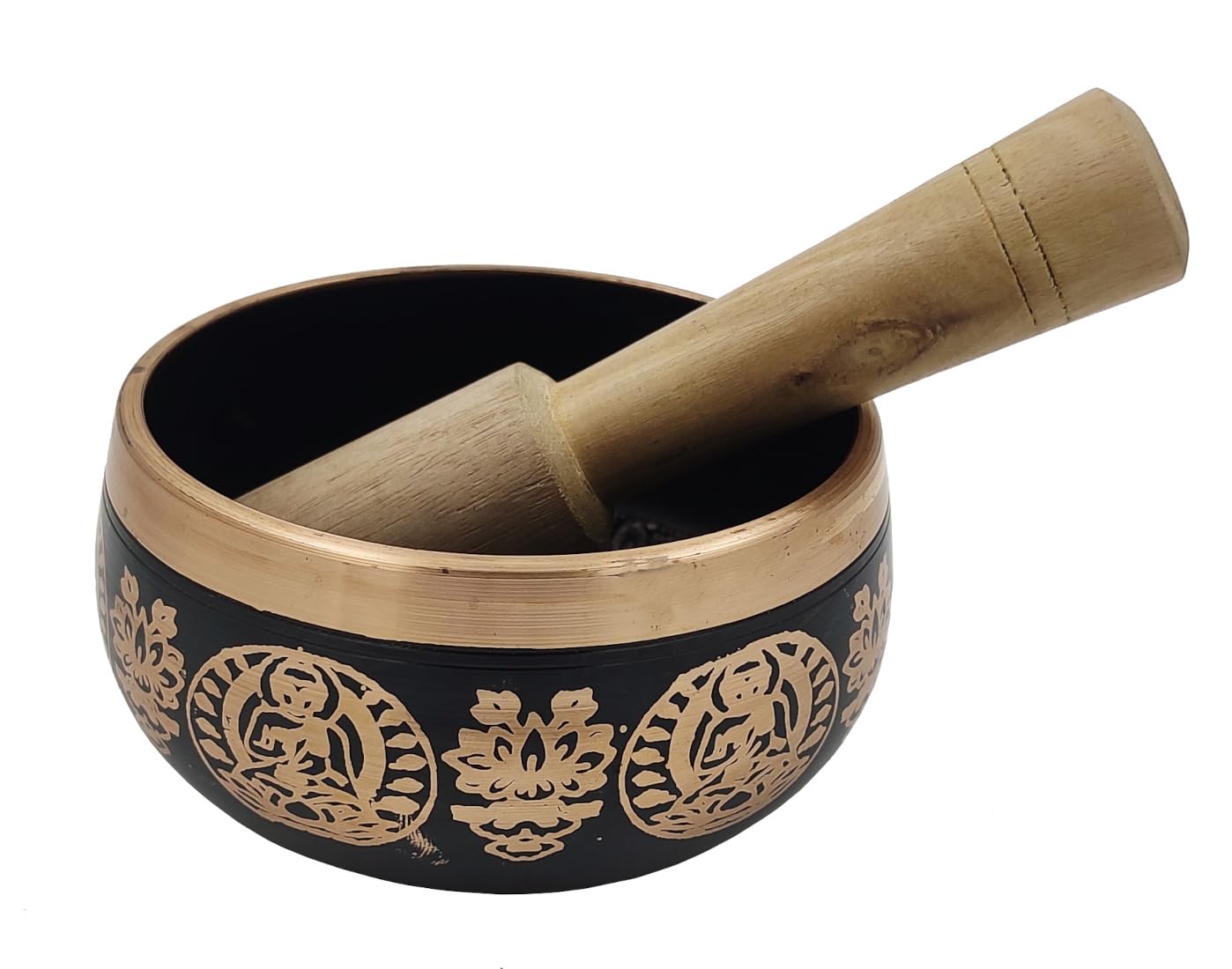 Purpledip Dzwonek metalowa misa dźwiękowa: Ręcznie robiony tybetański buddyjski instrument muzyczny do medytacji, 10 cm (11079A)
