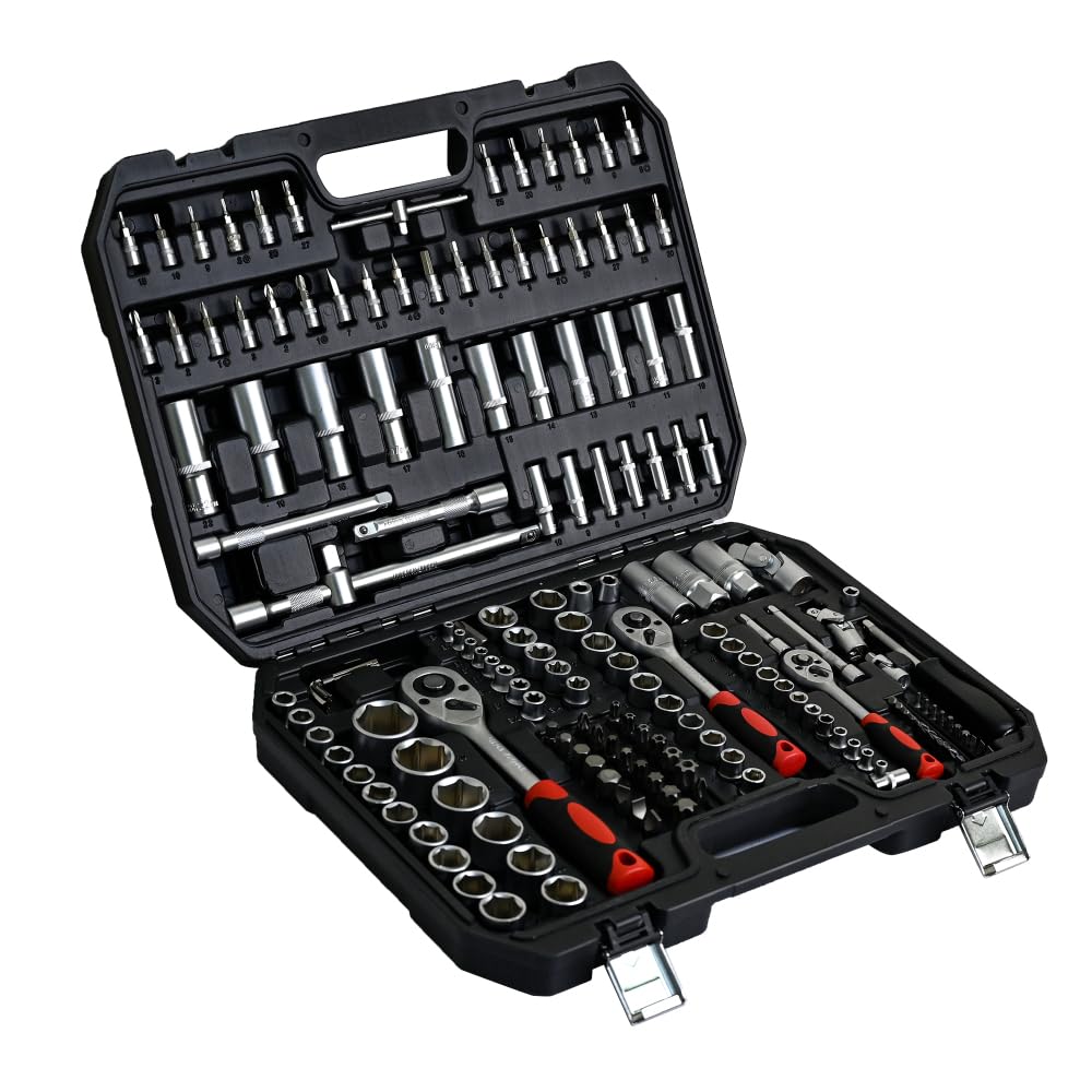 LICOME 171pcs Tool Box, Tool Set - Socket and Ratchet Wrench Toolbox, Universal Home Car Repair Tool Set for Men and, Perfect for Homeowners, DIY Enthusiasts, and Mechanics