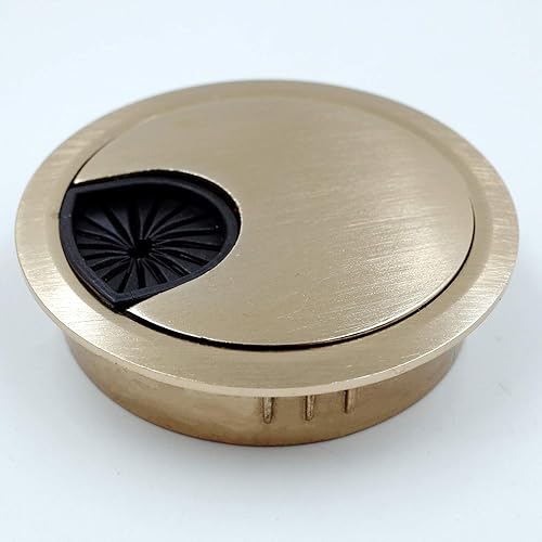 Miniatura 13 de Jetland Ojal de escritorio para organizador de cables, plata mate, se adapta a agujeros de 2 pulgadas, GMS53, paquete de 5 Plateado