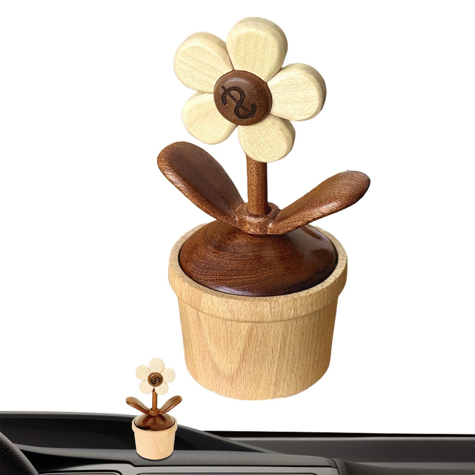 Ornement pour voiture rotatif et fleuri pour embellir les habitacles