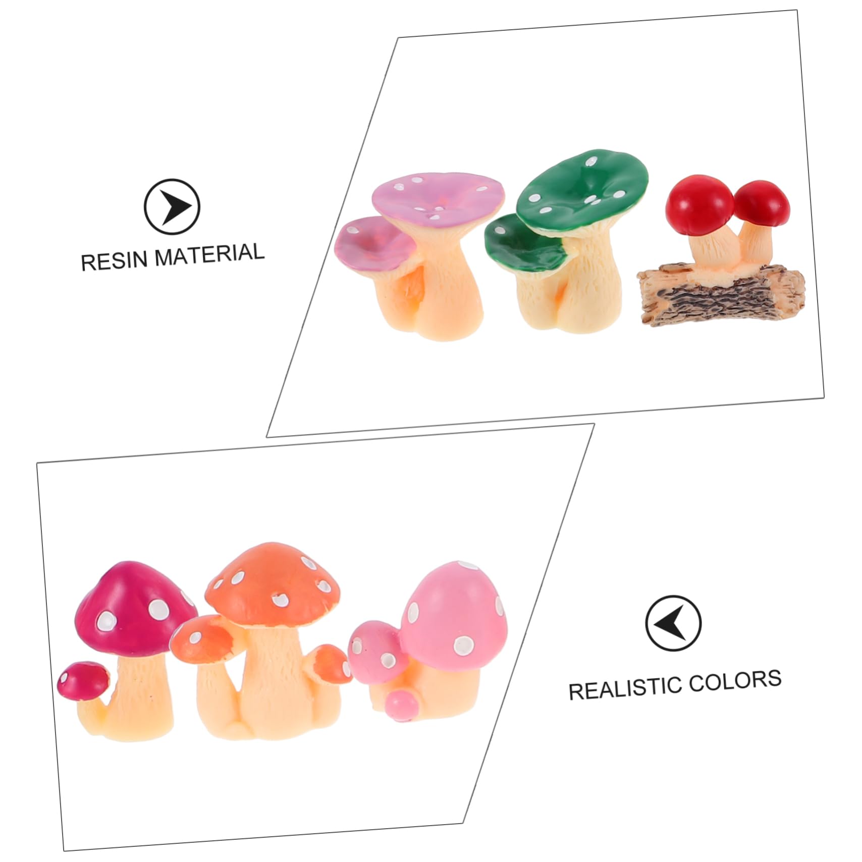Lot De 12 Mini Champignons En Résine - Décoration Jardin De Fées, Bonsaï, Terrarium