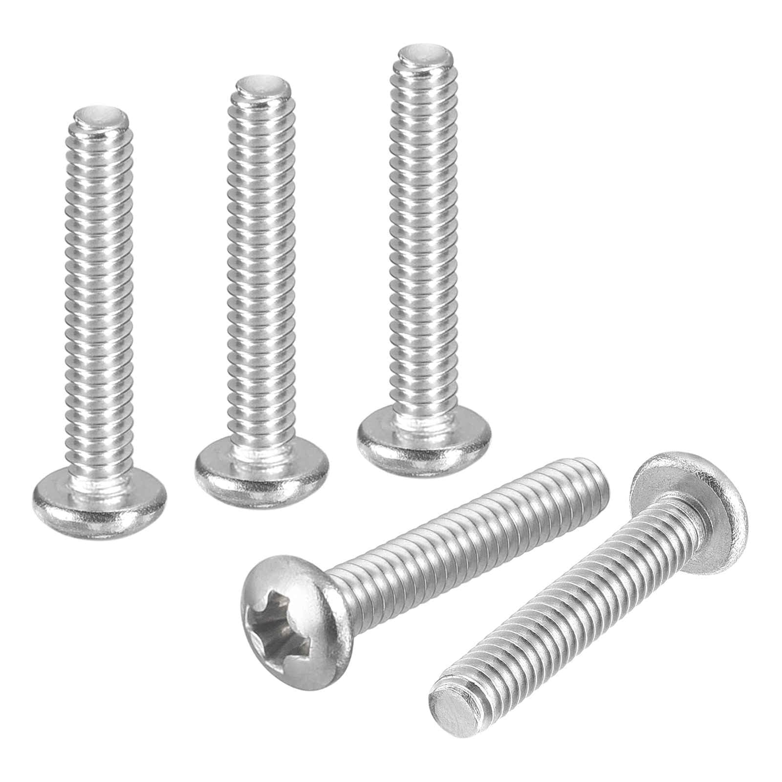 DTGN #6-32x3/4" Pan Head Machine Screws - 50pcs - Good for Machinery - 304 Stainless Steel Phillips Machine Screws Bolts - Silver