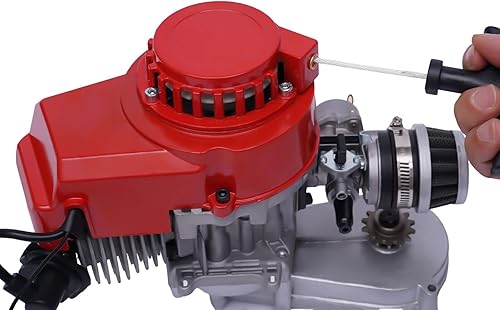 Miniatura 2 de Mini motor de carreras refrigerado por aire de 2 tiempos para bicicleta de bolsillo de 2 tiempos de 49 cc, mini motocross, ATV o scooter