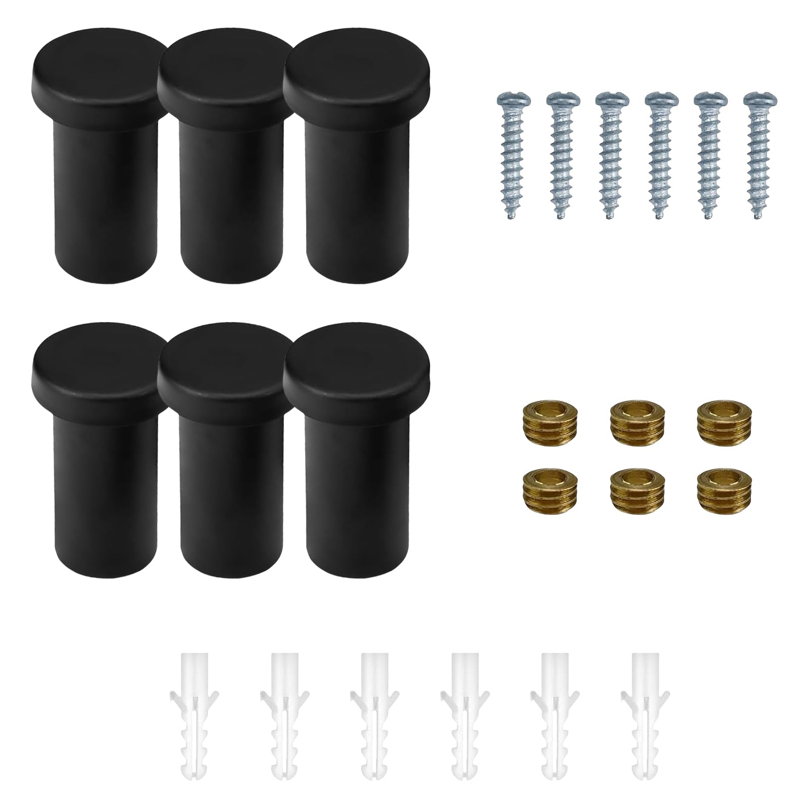 Tsophreniq Black 6Pcs / Pack Hooks Coat Hangers For Easy Installation Stainless Steel Hooks Suitable For Towels Coat And More Bathroom Towel