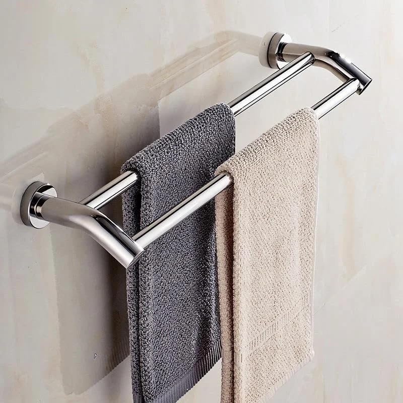 Toalleros De BañO Toallero Doble de Pared L Acero Inoxidable for baño, Soporte for Toallas(50cm)